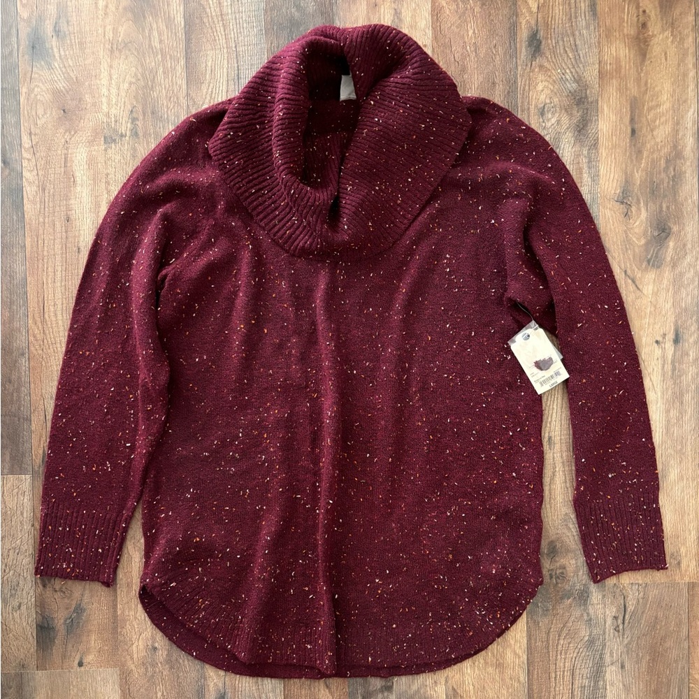 St. John’s Bay Burgundy Cowl Neck Cozy Fall Sweater New with tags large